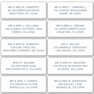 10 Party mit individueller Gastadresse Hochzeit Aufkleber