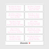 10 Party mit individueller Gastadresse Hochzeit Aufkleber (Blatt)