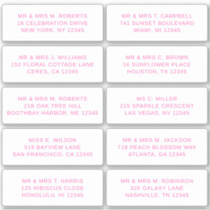 10 Party mit individueller Gastadresse Hochzeit Aufkleber