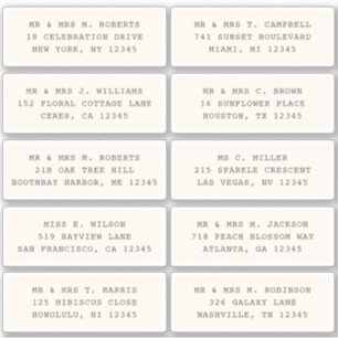 10 Party mit individueller Gastadresse Hochzeit Aufkleber