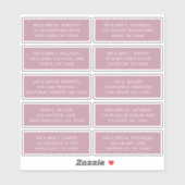 10 Party mit individueller Gastadresse Hochzeit Aufkleber (Blatt)