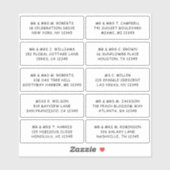 10 Party mit individueller Gastadresse Hochzeit Aufkleber (Blatt)