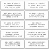 10 Party mit individueller Gastadresse Hochzeit Aufkleber (Vorderseite)