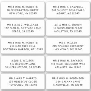 10 Party mit individueller Gastadresse Hochzeit Aufkleber