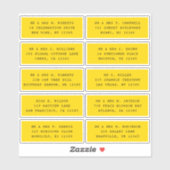 10 Party mit individueller Gastadresse Hochzeit Aufkleber (Blatt)