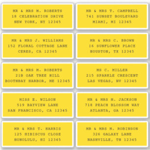 10 Party mit individueller Gastadresse Hochzeit Aufkleber