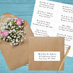 10 Party mit individueller Gastadresse Hochzeit Aufkleber<br><div class="desc">10 Party für die persönliche Gästenadresse Wedding Black Script Stickers enthält 10 Aufkleber mit Ihrem individuellen Gästennamen und Ihrer persönlichen Adresse auf jedem Aufkleber in schwarz auf einem klaren Hintergrund. Auch ideal für Weihnachts- und Feiertagskarten, Party Einladungen, Dankeschön-Karten und Büropost. Bearbeiten Sie den Text einfach in den dafür vorgesehenen Textfeldern....</div>