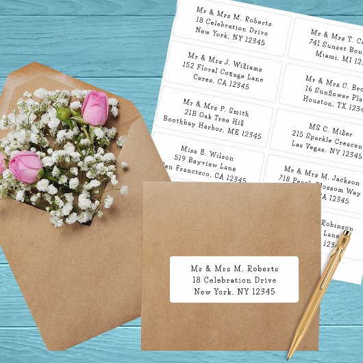 10 Party mit individueller Gastadresse Hochzeit Aufkleber