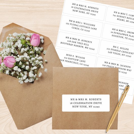 10 Party mit individueller Gastadresse Hochzeit Aufkleber