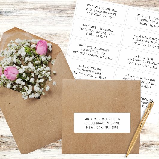 10 Party mit individueller Gastadresse Hochzeit Aufkleber