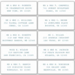 10 Party mit individueller Gastadresse Hochzeit Aufkleber<br><div class="desc">10 Party für individuelle Gästernamen-Adresse Hochzeit-Cyan-Script-Sticker enthält 10 Aufkleber mit Ihrem individuellen Gast-Namen und Adresse auf jedem Aufkleber in Cyan-Skript auf einem weißen Hintergrund. Auch perfekt für Weihnachts- und Feiertagskarten, Geburtstagsfeiern, Hochzeitseinladungen, Babyduschen, Brautparty, Dankeschön-Karten und Office-Mail-Outs. Bearbeiten Sie den Text einfach in den dafür vorgesehenen Textfeldern. Sehen Sie ©Evco Studio...</div>