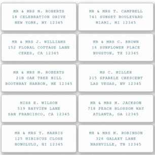 10 Party mit individueller Gastadresse Hochzeit Aufkleber