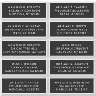 10 Party mit individueller Gastadresse Hochzeit Aufkleber