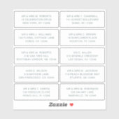 10 Party mit individueller Gastadresse Hochzeit Aufkleber (Blatt)