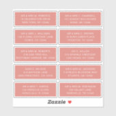 10 Party mit individueller Gastadresse Hochzeit Aufkleber (Blatt)