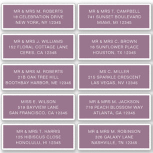 10 Party mit individueller Gastadresse Hochzeit Aufkleber