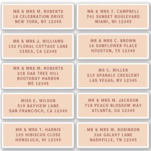 10 Party mit individueller Gastadresse Hochzeit Aufkleber