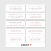 10 Party mit individueller Gastadresse Hochzeit Aufkleber (Blatt)