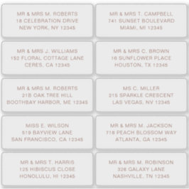 10 Party mit individueller Gastadresse Hochzeit Aufkleber