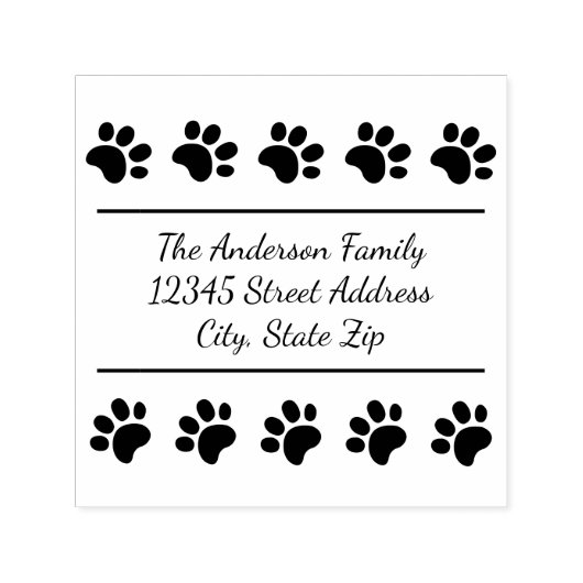 10 Paw Prints - Selbstfarbige Briefmarke auf Platz Permastempel (Design)