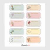 10 pc Floral & Gold Weihnachtsgeschenk Etikett Auf (Blatt)