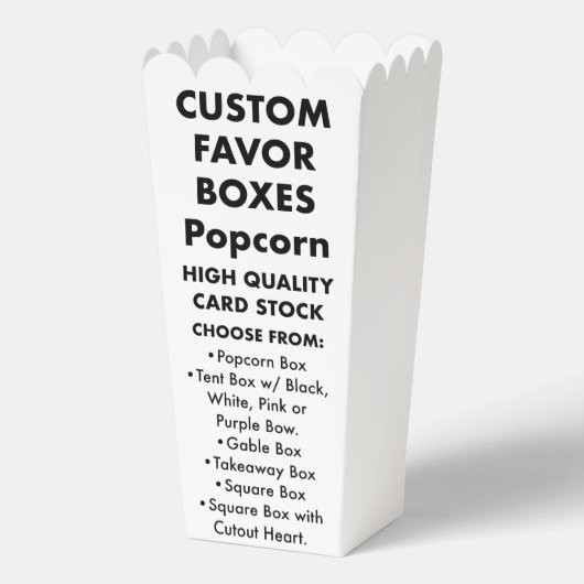 10 Personalisierte Popcorn-Gefälligkeitsboxen Geschenkschachtel (Vorderseite)
