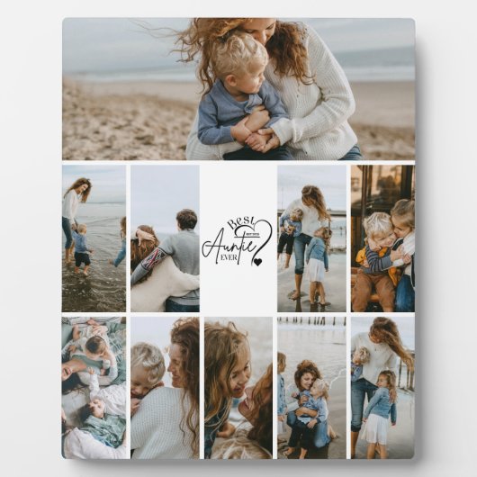 10 Personalized Best Aunt Photo Collage Fotoplatte (Vorderseite)