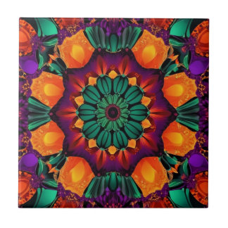 10 Petal Green Blume Fliese