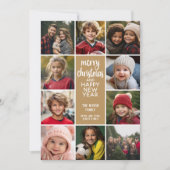 10 Photo Border - Merry Christmas HNY Simple Feiertagskarte (Vorderseite)