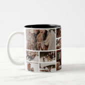 10 Photo Minimialist Our First Christmas Married Zweifarbige Tasse (Links)