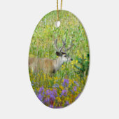 10 Point Samtbuck in einem Bereich von Wildblumen Keramikornament (Links)