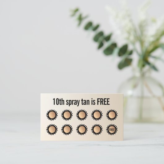10 Punch Spray Tan Besuchen Sie die Kundenloyalty Treuekarte (Stehend Vorderseite)