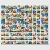 10 Quadrat Foto Gittervorlage gerundeter weißer Ra Geschenkpapier (Flach)