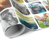 10 Quadrat Foto Gittervorlage gerundeter weißer Ra Geschenkpapier (Rolleneckpunkt)