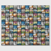 10 quadratische Foto-Gittervorlage gerundeter schw Geschenkpapier (Flach)