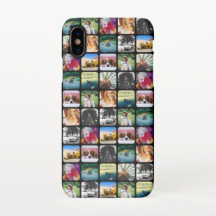 10 quadratische Foto-Gittervorlage gerundeter schw iPhone Hülle