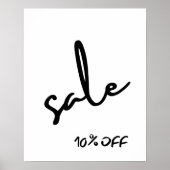 10% Rabatt auf Verkauf, Boutique Schwarz und Weiß Poster (Vorne)