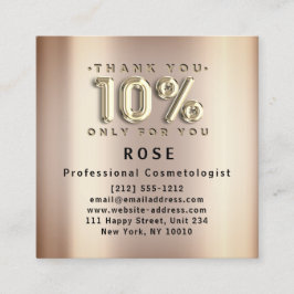 10% Rabatt Logos Danke Rose Gold Terminkarte