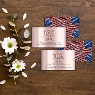 10% Rabatt Logos Vielen Dank Rose US-amerikanische Terminkarte