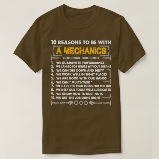 10 reason to be a Mechanic T-Shirt (Design vorne)