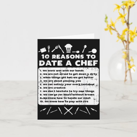 10 Reasons To Date A Chef Funny Dating Cook Men Wo Karte (Gelbe Blume)