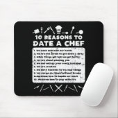 10 Reasons To Date A Chef Funny Dating Cook Men Wo Mousepad (Mit Mouse)