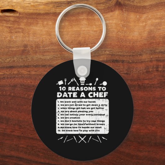 10 Reasons To Date A Chef Funny Dating Cook Men Wo Schlüsselanhänger (Vorderseite)