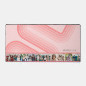 10 Retro-Kollage-Kurve und Rosa Streifen Schreibtischunterlage (Vorderseite)