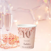 10. Rose Gold Glitzer Monogramm Name Pappbecher