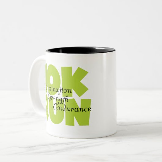 10 Run Spring Green Zweifarbige Tasse (Vorderseite Links)