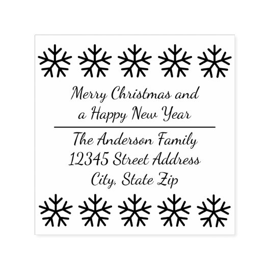 10 Schneeflocken - Quadratzoll Briefmarke Permastempel (Design)