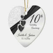 10. Schwarzer Onyx und weißer Hochzeitstag Keramik Ornament (Links)