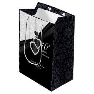 10. Schwarzer Onyx und weißer Jahrestag - Mittel Mittlere Geschenktüte