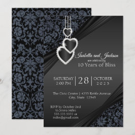 10. Schwarzes Onyx-Jubiläum-Design Einladung